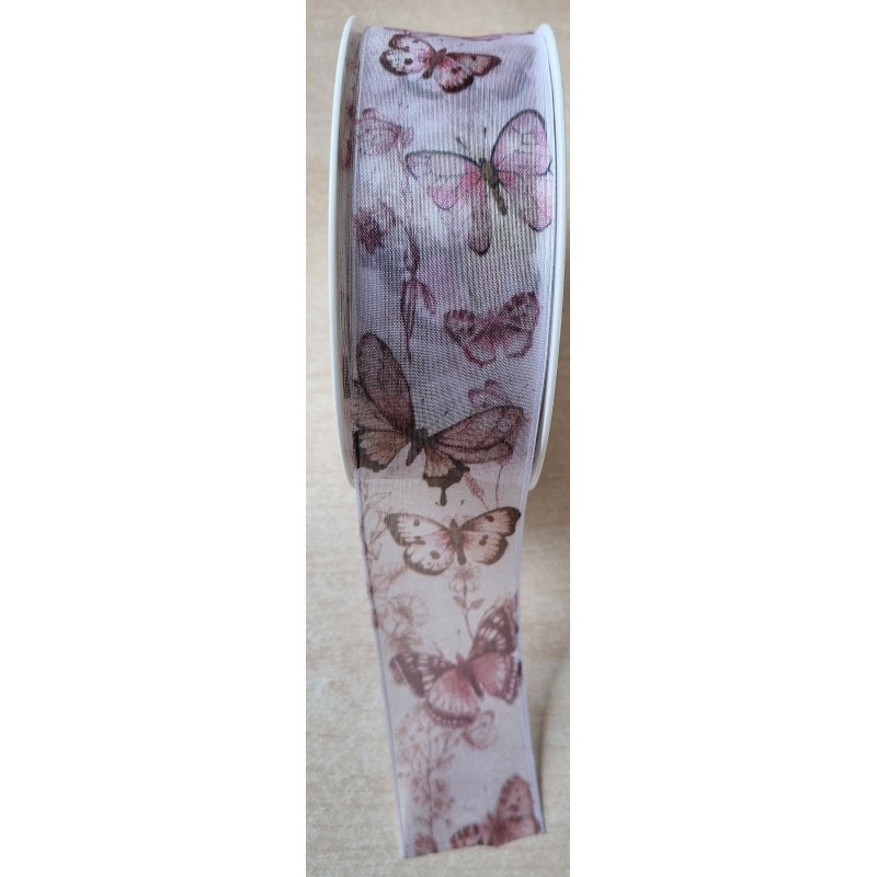 Dekoband Schmetterlinge rosa/lila
