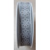 Dekoband Blumen grau