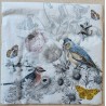 Serviette Blumen/Vögel