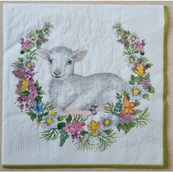 Serviette Blumen/Lamm
