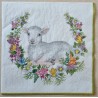 Serviette Blumen/Lamm