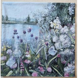 Serviette Blumen/See