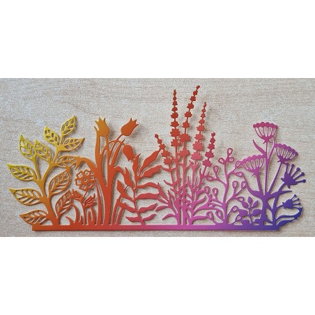 Papier Motiv Blumenwiese gelb/orange/pink/violette