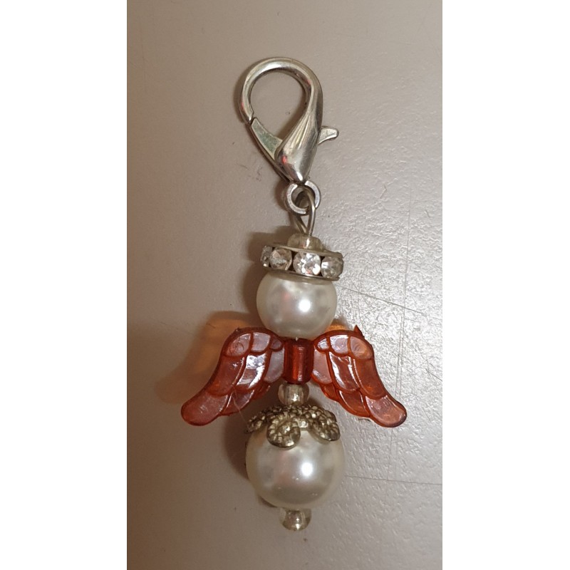 Perlen-Engel weiss/brauntransparent