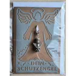 Schutzengel Karte mit Anhänger braun/grau