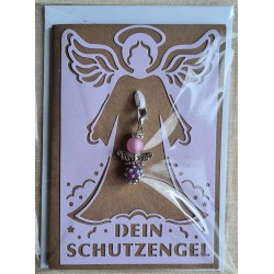 Schutzengel Karte mit Anhänger braun/flieder