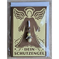 Schutzengel Karte mit Anhänger braun/vanille