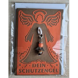 Schutzengel Karte mit Anhänger braun/orange