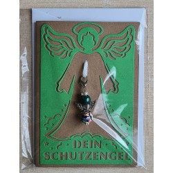 Schutzengel Karte mit Anhänger braun/grün