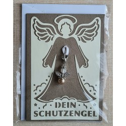 Schutzengel Karte mit Anhänger braun/creme