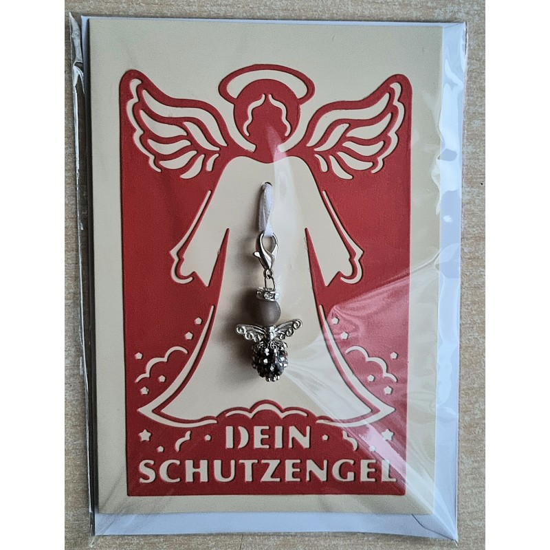 Schutzengel Karte mit Anhänger rot