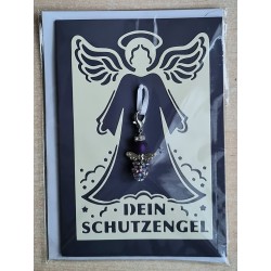 Schutzengel Karte mit Anhänger creme