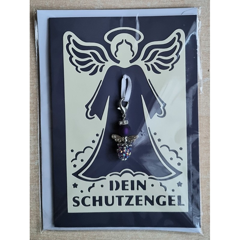 Schutzengel Karte mit Anhänger creme