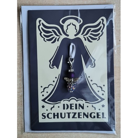Schutzengel Karte mit Anhänger creme