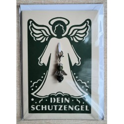 Schutzengel Karte mit Anhänger dunkelgrün