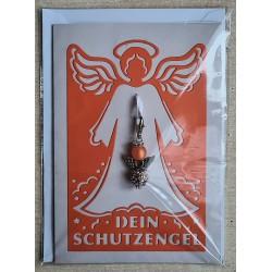 Schutzengel Karte mit Anhänger orange