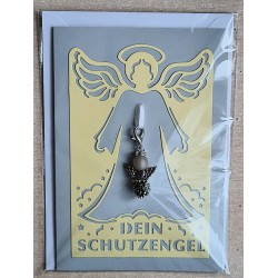 Schutzengel Karte mit Anhänger vanille