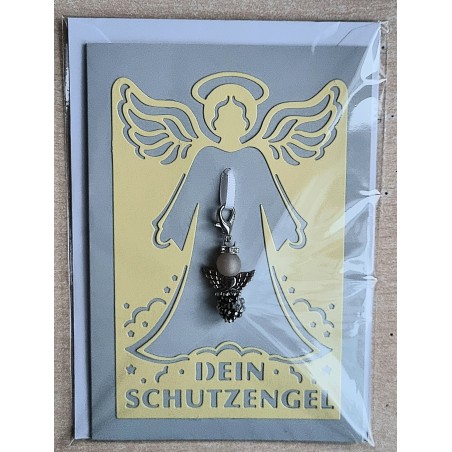 Schutzengel Karte mit Anhänger vanille