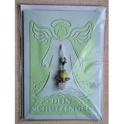 Schutzengel Karte mit Anhänger lindengrün