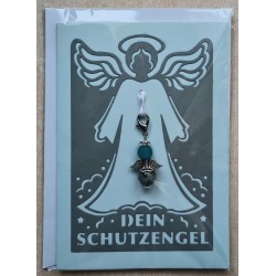 Schutzengel Karte mit Anhänger grau