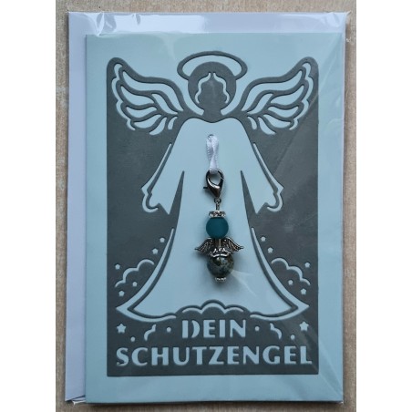 Schutzengel Karte mit Anhänger grau