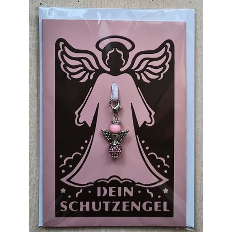 Schutzengel Karte mit Anhänger braun