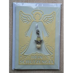 Schutzengel Karte mit Anhänger vanille
