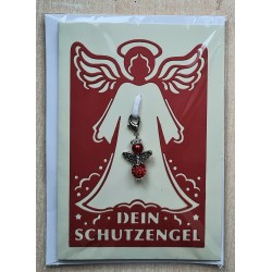 Schutzengel Karte mit Anhänger rot