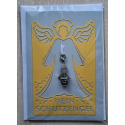 Schutzengel Karte mit Anhänger gelb