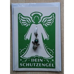 Schutzengel Karte mit Anhänger grün