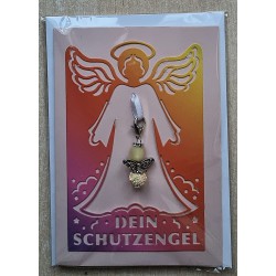 Schutzengel Karte mit Anhänger pink/orange/gelb