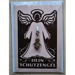 Schutzengel Karte mit Anhänger braun