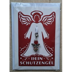 Schutzengel Karte mit Anhänger rot