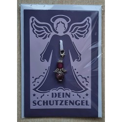 Schutzengel Karte mit Anhänger flieder