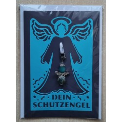 Schutzengel Karte mit Anhänger türkis