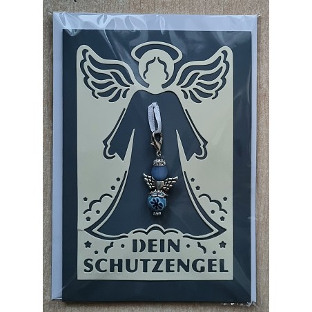 Schutzengel Karte mit Anhänger creme