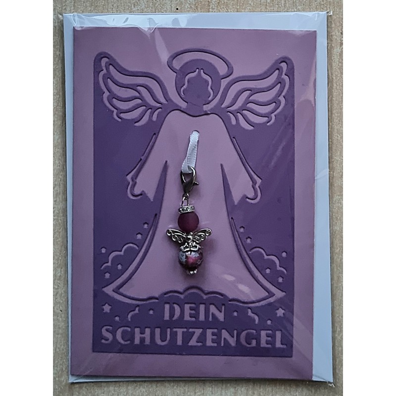 Schutzengel Karte mit Anhänger violette