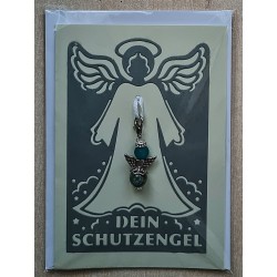 Schutzengel Karte mit Anhänger grau