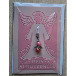 Schutzengel Karte mit Anhänger rosa