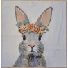 Serviette Kaninchenkopf mit Blumen