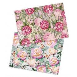 Reispapier Rosen und Schmetterlinge