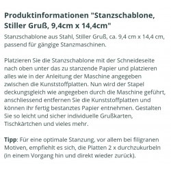 Metall Stanzform Stiller Gruss