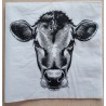 Serviette Kuhkopf schwarz/weiss