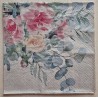 Serviette Blumen/beige