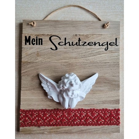 Schild Mein Schutzengel rot