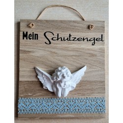 Schild Mein Schutzengel hellblau