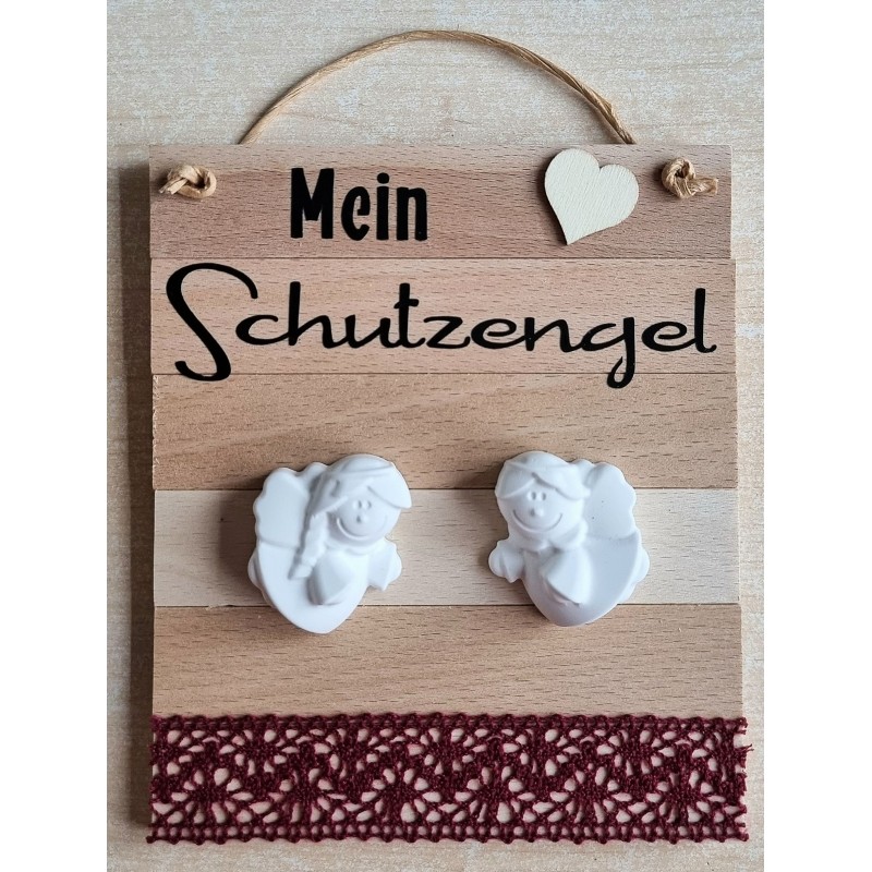 Schild Mein Schutzengel bordeaux