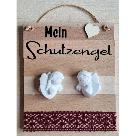 Schild Mein Schutzengel bordeaux