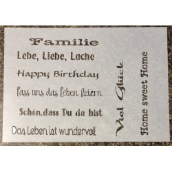 Schablone Diverse Wörter (Familie)