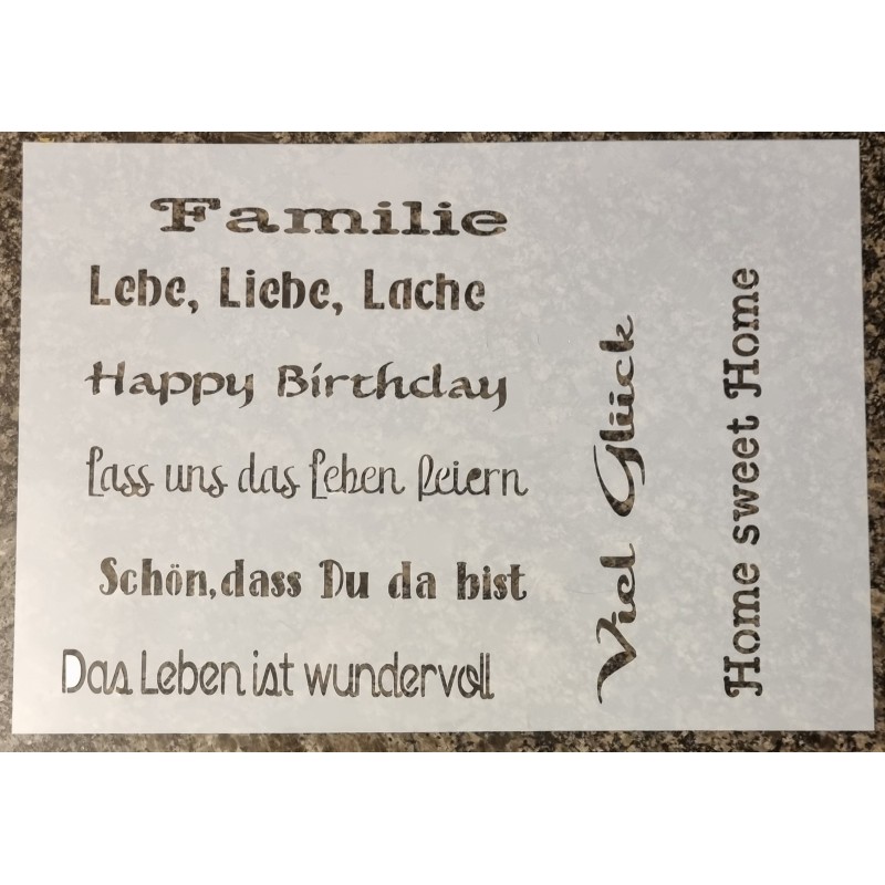 Schablone Diverse Wörter (Familie)